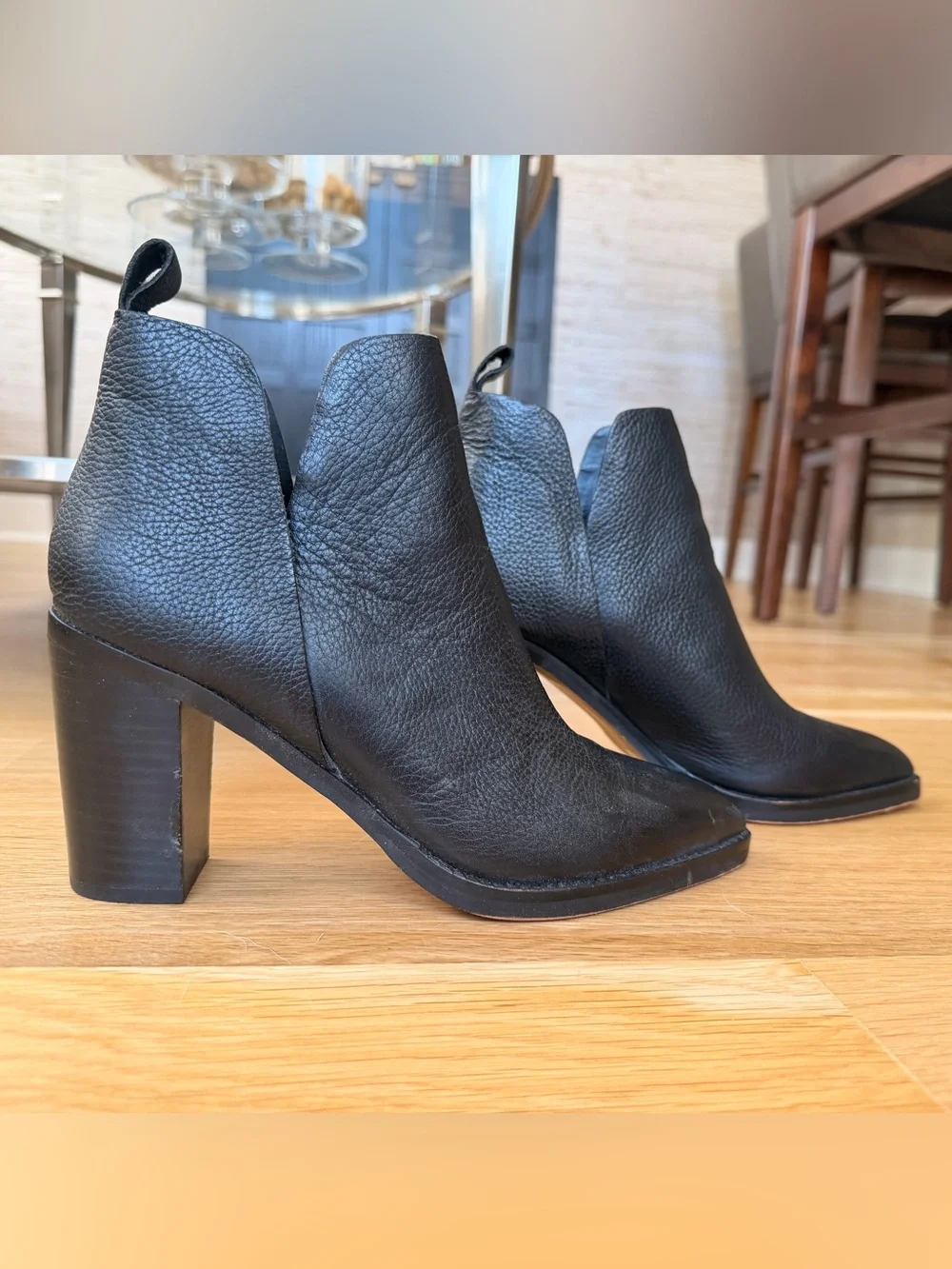 Dolce Vita Black Leather Cutout Ankle Booties